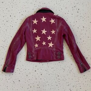 💘 MAURITIUS - CHRISTY STAR DETAIL LEATHER JACKET